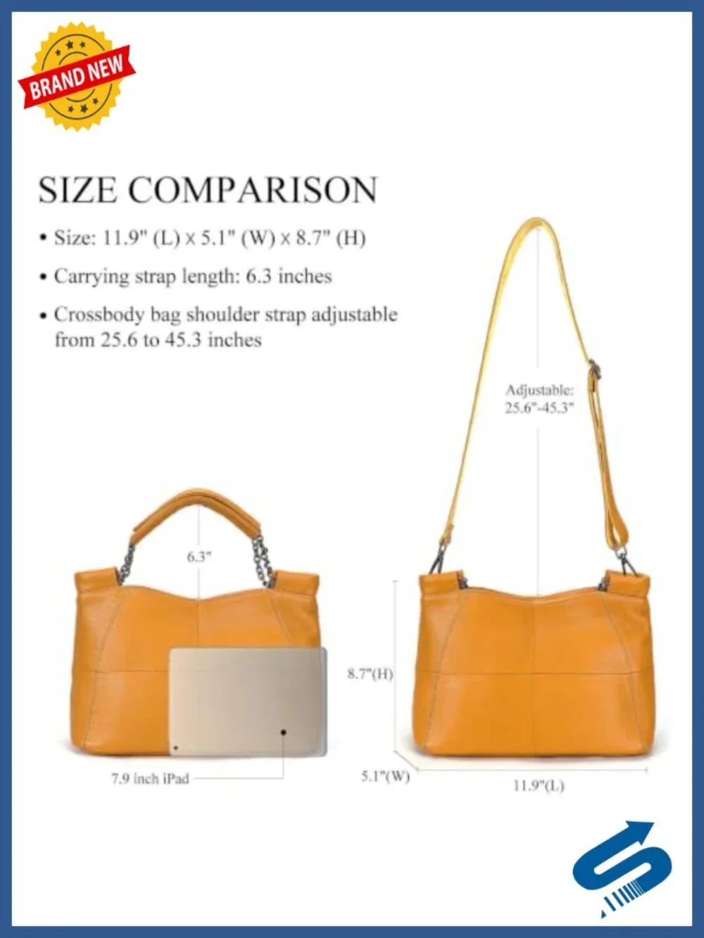 Genuine Leather Medium Tote Bag Hobo Satchel Crossbody Shoulder Bag